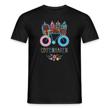 Floral Copenhague Danemark Souvenir danois - T-shirt homme - noir - Devant - AI Model Male 178 light (178cm)