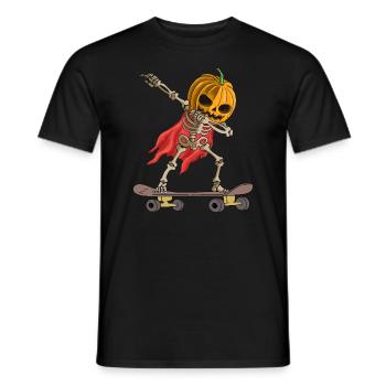 Halloween Skater Kürbis Skelett Dabbin - Männer T-Shirt - Schwarz - Vorne - AI Model Male 178 light (178cm)