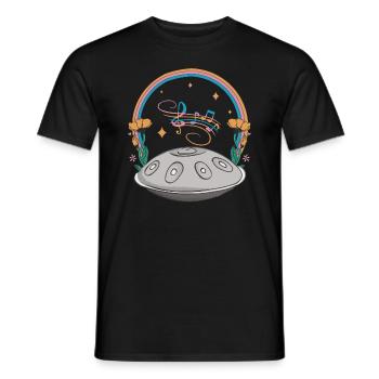 Floral Handpan Hang Drum Rav Vast Instrument - Men's T-Shirt - black - Front - AI Model Male 178 light (178cm)