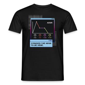 ADSR Enveloppe Synthétiseur Synthé Nerdy Vaporwave - T-shirt homme - noir - Devant - AI Model Male 178 light (178cm)