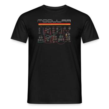 Synthétiseur modulaire vintage Ingénieur audio analogique - T-shirt homme - noir - Devant - AI Model Male 178 light (178cm)