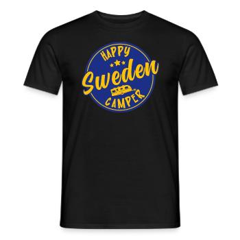 Happy Sweden Camper Caravan Caravan - Men's T-Shirt - black - Front - AI Model Male 178 light (178cm)