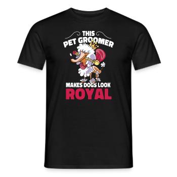 Drôle de chien toilettage Caniche Chien Dessin animé - T-shirt homme - noir - Devant - AI Model Male 178 light (178cm)