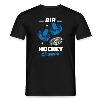 Dessin animé du champion de hockey sur air - T-shirt homme - noir - Devant - AI Model Male 178 light (178cm)