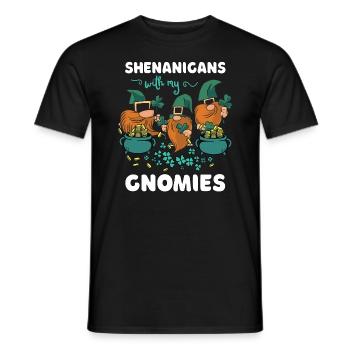 Shenanigans With My Gnomies St Patricks Cartoon - Men's T-Shirt - black - Front - AI Model Male 178 light (178cm)
