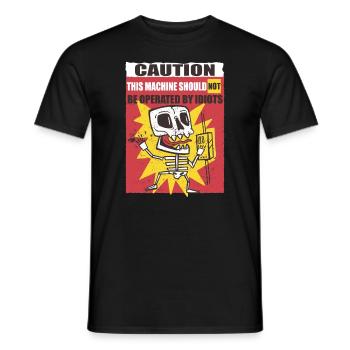 Drôle de panneau d’avertissement d’électricien - T-shirt homme - noir - Devant - AI Model Male 178 light (178cm)