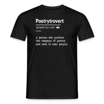 Drôle d’amateur de poésie Définition Poetrytrovert - T-shirt homme - noir - Devant - AI Model Male 178 light (178cm)