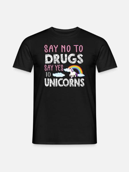 Lustiger Einhorn Spruch I Einhörner - Männer T-Shirt - Schwarz
