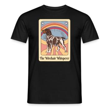 German Wirehaired Pointer Chien de chasse GWP Whispere - T-shirt homme - noir - Devant - AI Model Male 178 light (178cm)