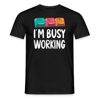 Lustiges Kopieren Einfügen Strg-C Strg-V Beschäftigt mit Arbeiten - Männer T-Shirt - Schwarz - Vorne - AI Model Male 178 light (178cm)