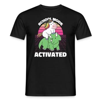 Student Unicorn Triceratops Dino Back To School - Men's T-Shirt - black - Front - AI Model Male 178 light (178cm)