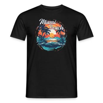 Miami Beach - Männer T-Shirt - Schwarz - Vorne - AI Model Male 178 light (178cm)