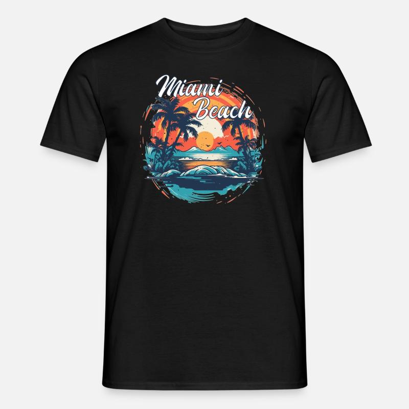 Miami Beach - Männer T-Shirt - Schwarz