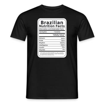 Faits nutritionnels brésiliens Fierté brésilienne - T-shirt homme - noir - Devant - AI Model Male 178 light (178cm)