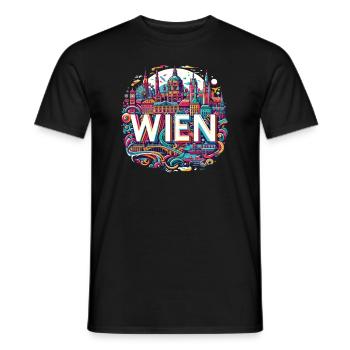 Wien Österreich Wien Souvenir Art - Männer T-Shirt - Schwarz - Vorne - AI Model Male 178 light (178cm)
