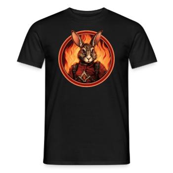 Lapin pompier - T-shirt homme - noir - Devant - AI Model Male 178 light (178cm)