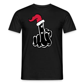 Stinkefinger Fuck Xmas Christmas - Männer T-Shirt - Schwarz - Vorne - AI Model Male 178 light (178cm)