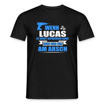 LUCAS -Geschenk - Männer T-Shirt - Schwarz - Vorne - AI Model Male 178 light (178cm)