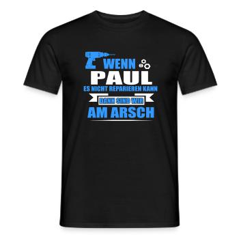 PAUL-Geschenk - Männer T-Shirt - Schwarz - Vorne - AI Model Male 178 light (178cm)