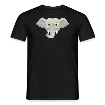 Geek Elephant - Männer T-Shirt - Schwarz - Vorne - AI Model Male 178 light (178cm)