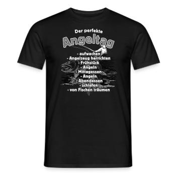 Angel Shirt der perfekte Angeltag - Männer T-Shirt - Schwarz - Vorne - AI Model Male 178 light (178cm)