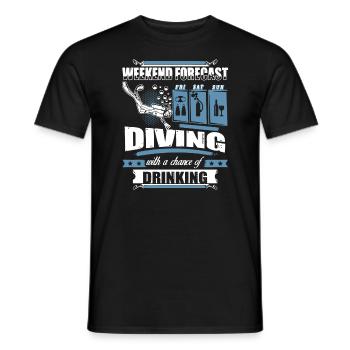 Wochenend-Vorhersage-Sporttauchen-T-Shirt - Männer T-Shirt - Schwarz - Vorne - AI Model Male 178 light (178cm)