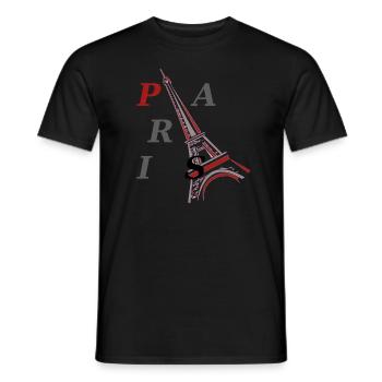 PARIS Eiffel Tower - Men's T-Shirt - black - Front - AI Model Male 178 light (178cm)