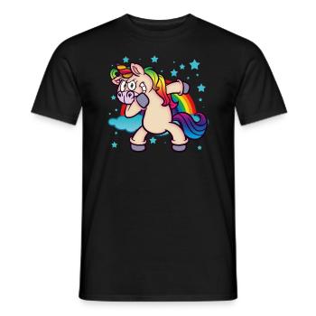 Licorne qui rit - T-shirt homme - noir - Devant - AI Model Male 178 light (178cm)