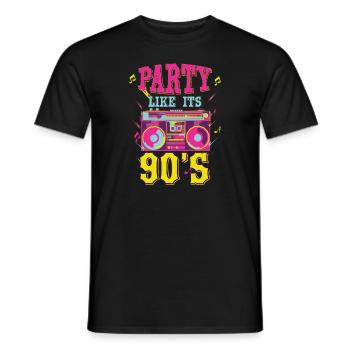 Fête comme chemise des années 90 - T-shirt homme - noir - Devant - AI Model Male 178 light (178cm)