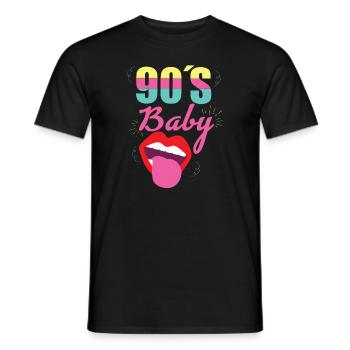 90's Baby Design - Men's T-Shirt - black - Front - AI Model Male 178 light (178cm)