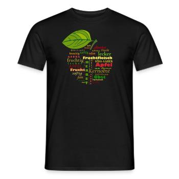 Apple, fruit, autumn - Men's T-Shirt - black - Front - AI Model Male 178 light (178cm)
