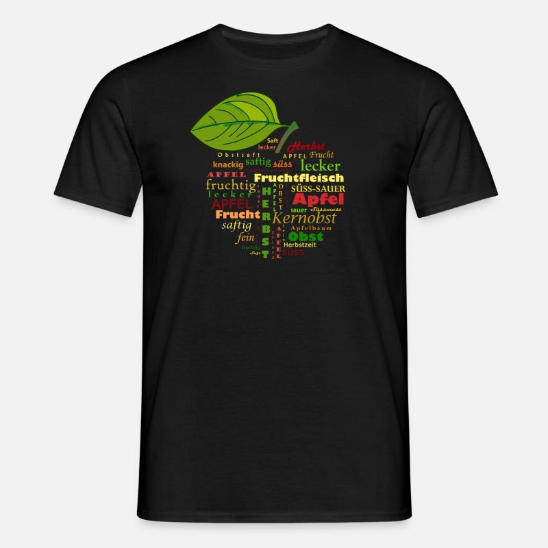 Apfel, Obst, Herbst - Männer T-Shirt - Schwarz