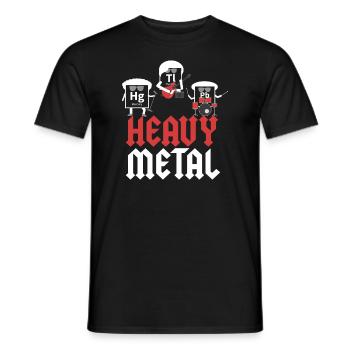 Heavy metals chemistry humor music - Men's T-Shirt - black - Front - AI Model Male 178 light (178cm)
