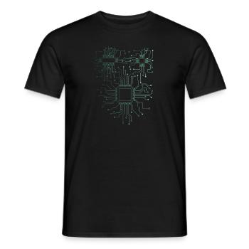 Computer Scientist Admin Hardware CPU - Men's T-Shirt - black - Front - AI Model Male 178 light (178cm)