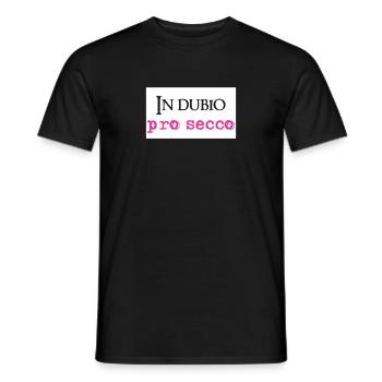 In dubio Pro Secco Lustig Anwalt Staatsexamen Jura - Men's T-Shirt - black - Front - AI Model Male 178 light (178cm)