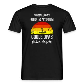Geschenk Spruch Lustig Opa Angeln Angler Fischen - Männer T-Shirt - Schwarz - Vorne - AI Model Male 178 light (178cm)
