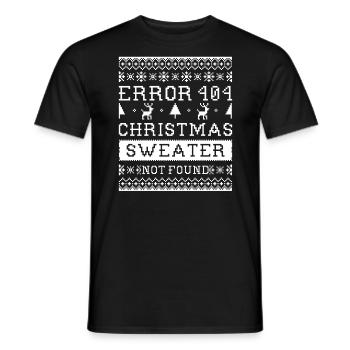 Error 404 Christmas sweater not found Ugly Sweater - Men's T-Shirt - black - Front - AI Model Male 178 light (178cm)