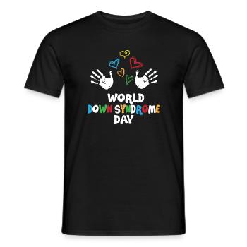Down Syndrom Tag Trisomie Chromosom Nr. 21 - Männer T-Shirt - Schwarz - Vorne - AI Model Male 178 light (178cm)