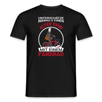 Unterschätze niemals einen Alten Mann Fahrrad Rad - Männer T-Shirt - Schwarz - Vorne - AI Model Male 178 light (178cm)