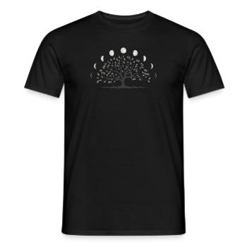 World Ash Yggdrasil Tree of Life Moon Sign - Men's T-Shirt - black - Front - AI Model Male 178 light (178cm)