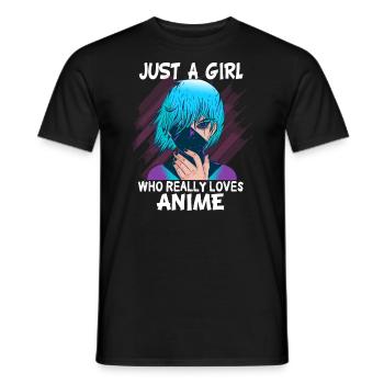 Juste une fille qui aime le cadeau Anime Manga Kawaii - T-shirt homme - noir - Devant - AI Model Male 178 light (178cm)
