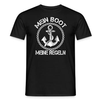 Mein Boot Meine Regeln Kapitän Geschenk Boot Motiv - Männer T-Shirt - Schwarz - Vorne - AI Model Male 178 light (178cm)