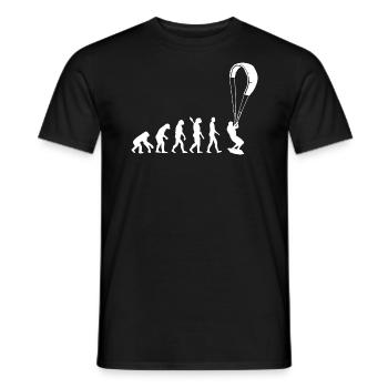 Kitesurfen - Evolution des Menschen, Darwin - Männer T-Shirt - Schwarz - Vorne - AI Model Male 178 light (178cm)