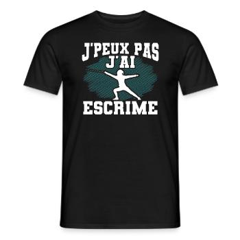 Je Peux Pas J'Ai Escrime - T-shirt homme - noir - Devant - AI Model Male 178 light (178cm)