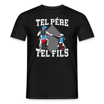 Tel Père Tel Fils Moto Motocycliste - T-shirt homme - noir - Devant - AI Model Male 178 light (178cm)