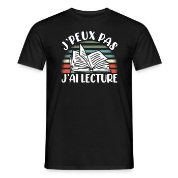 Je Peux Pas J'Ai Lecture - T-shirt homme - noir - Devant - AI Model Male 178 light (178cm)