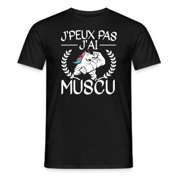 Je Peux Pas J'Ai Muscu Licorne - T-shirt homme - noir - Devant - AI Model Male 178 light (178cm)