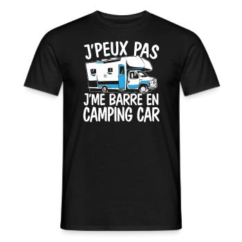 Je Peux Pas J'Me Barre En Camping Car - T-shirt homme - noir - Devant - AI Model Male 178 light (178cm)