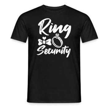 Funny Wedding Ring Security Bearer Outfit - Men's T-Shirt - black - Front - AI Model Male 178 light (178cm)