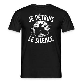 Je Détruis Le Silence Batterie Batteur - T-shirt homme - noir - Devant - AI Model Male 178 light (178cm)